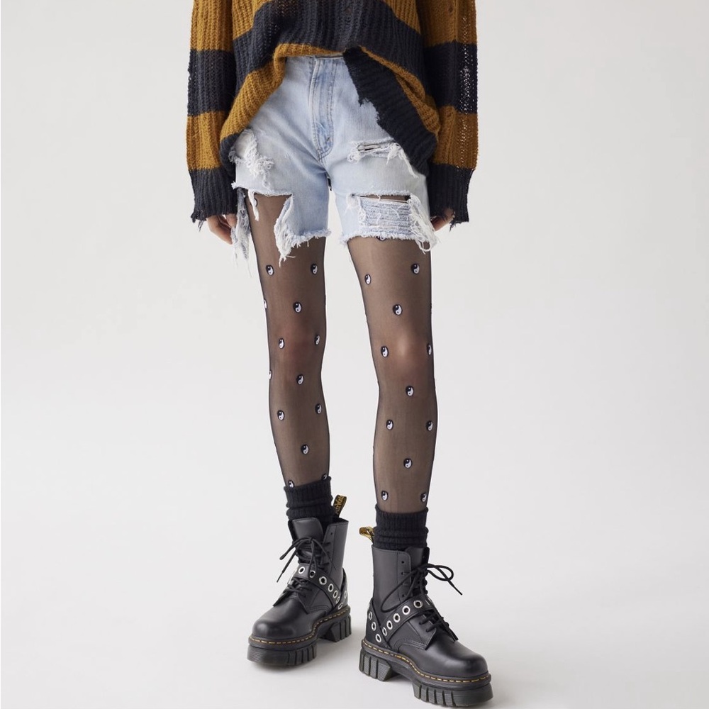 Allover Yin Yang Tight Urban Outfitters Yin Yang Tights Stockings Sheer UO M/L